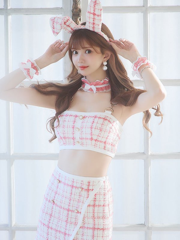 画像13: 【SALE!!】【即日発送】【ハロウィン】 ツイードバニーラップススカートセットアップコスプレ【コスプレ7点セット】【S-Mサイズ/2カラー】[HC03]