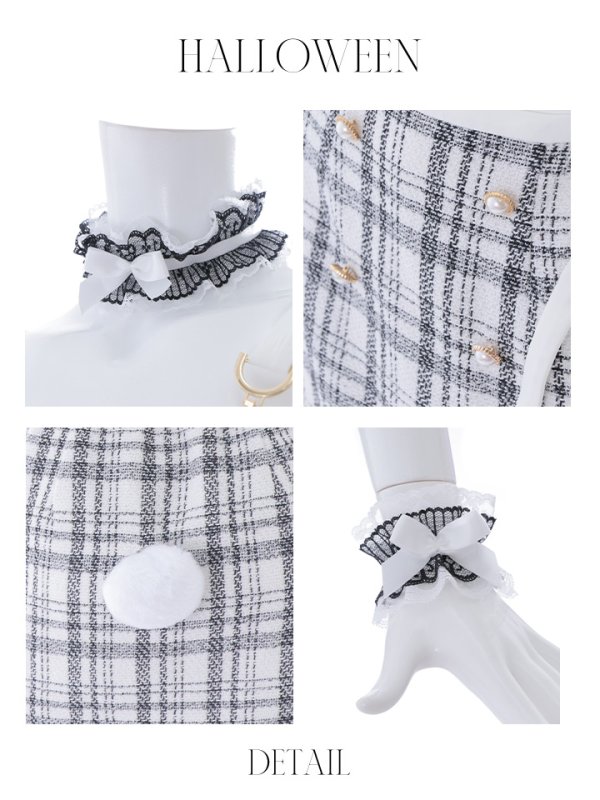 画像18: 【SALE!!】【即日発送】【ハロウィン】 ツイードバニーラップススカートセットアップコスプレ【コスプレ7点セット】【S-Mサイズ/2カラー】[OF01]