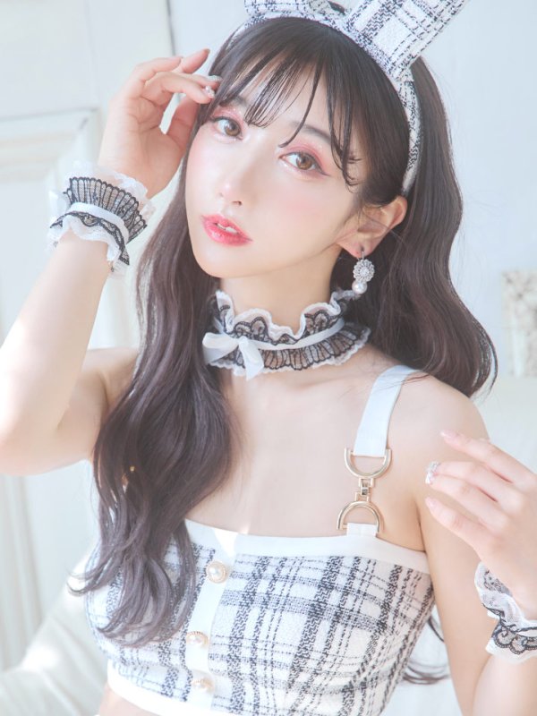 画像14: 【SALE!!】【即日発送】【ハロウィン】 ツイードバニーラップススカートセットアップコスプレ【コスプレ7点セット】【S-Mサイズ/2カラー】[OF01]