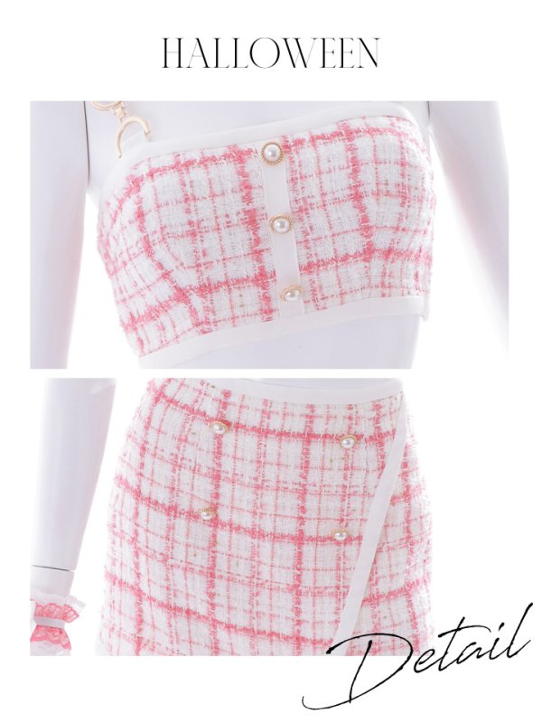 画像21: 【SALE!!】【即日発送】【ハロウィン】 ツイードバニーラップススカートセットアップコスプレ【コスプレ7点セット】【S-Mサイズ/2カラー】[OF01]