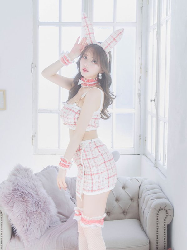 画像7: 【SALE!!】【即日発送】【ハロウィン】 ツイードバニーラップススカートセットアップコスプレ【コスプレ7点セット】【S-Mサイズ/2カラー】[HC03]