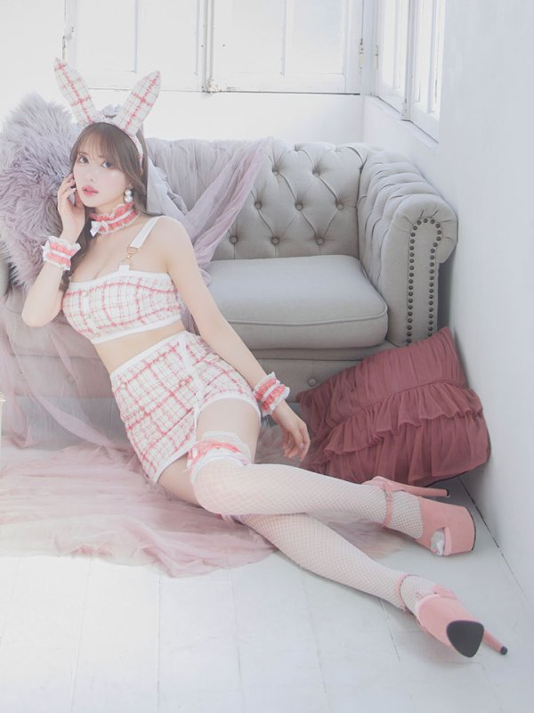 画像14: 【SALE!!】【即日発送】【ハロウィン】 ツイードバニーラップススカートセットアップコスプレ【コスプレ7点セット】【S-Mサイズ/2カラー】[HC03]