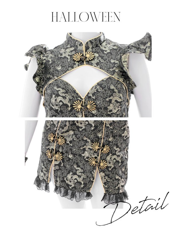 画像29: 【即日発送】【ハロウィン】 スリットミニチャイナ 【コスプレ3点セット】【XS-Lサイズ/3カラー】(SE01YN)[OF04]