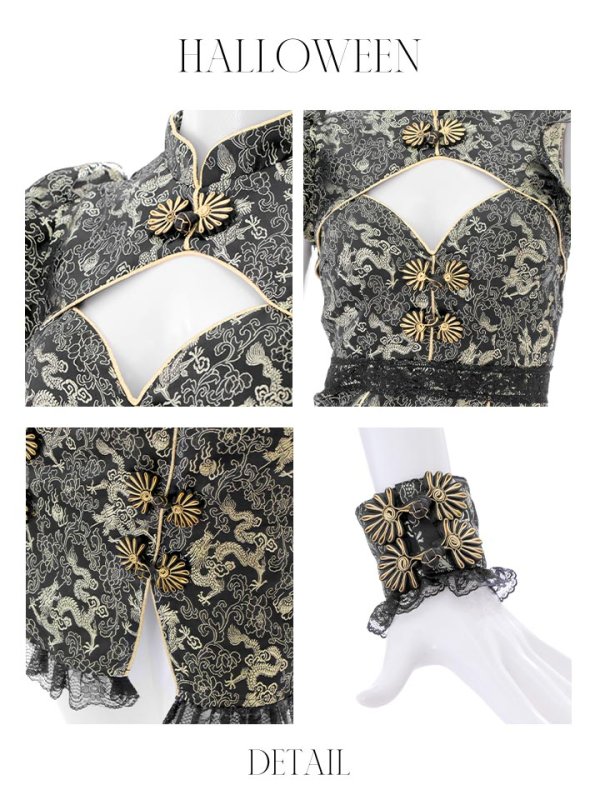 画像30: 【即日発送】【ハロウィン】 スリットミニチャイナ 【コスプレ3点セット】【XS-Lサイズ/3カラー】(SE01YN)[OF04]