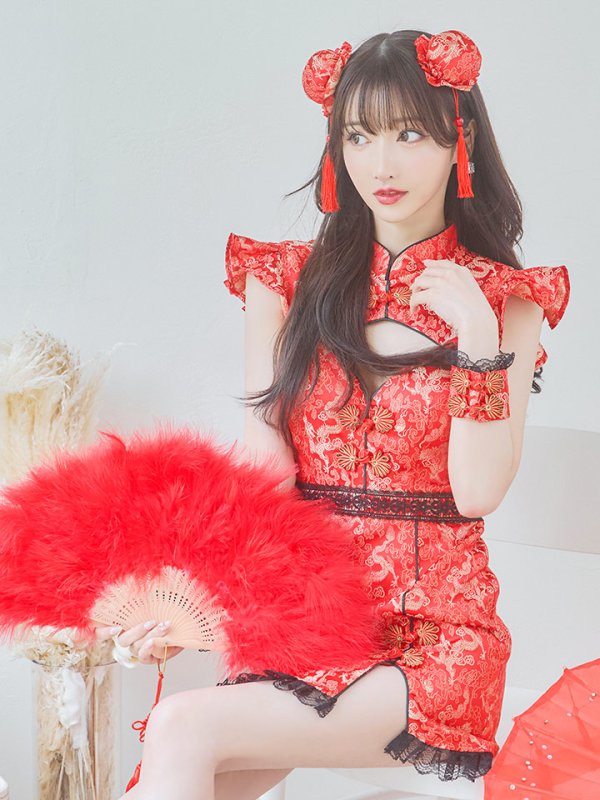 画像8: 【即日発送】【ハロウィン】 スリットミニチャイナ 【コスプレ3点セット】【XS-Lサイズ/3カラー】(SE01YN)[OF04]