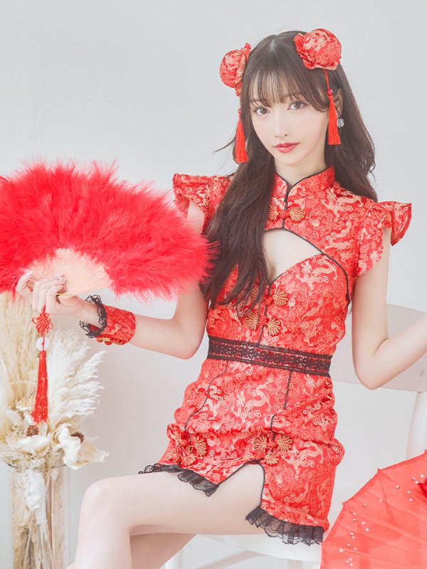 画像11: 【即日発送】【ハロウィン】 スリットミニチャイナ 【コスプレ3点セット】【XS-Lサイズ/3カラー】(SE01YN)[OF04]