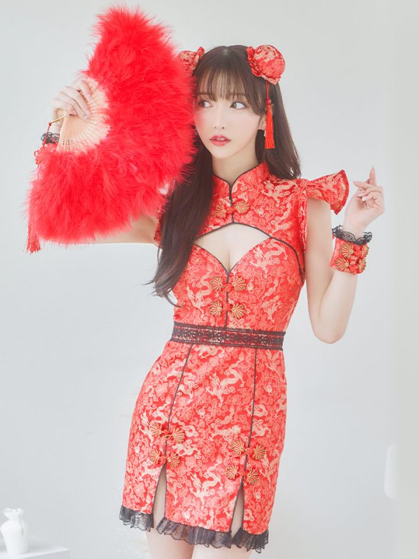画像14: 【即日発送】【ハロウィン】 スリットミニチャイナ 【コスプレ3点セット】【XS-Lサイズ/3カラー】(SE01YN)[OF04]
