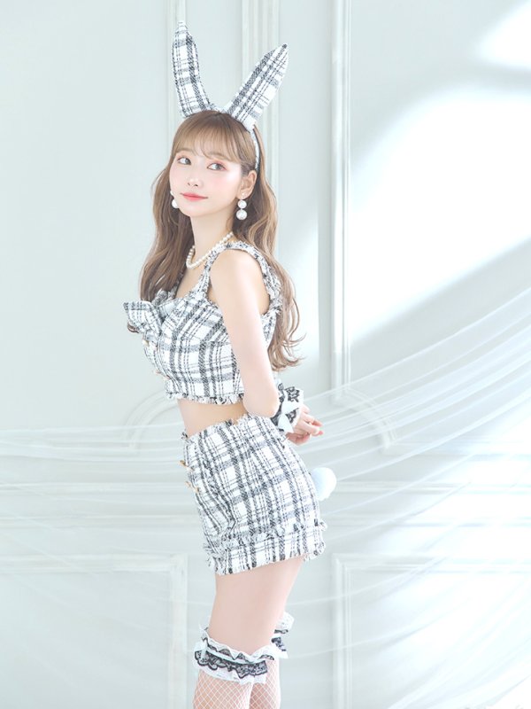 画像11: 【SALE!!】【即日発送】【ハロウィン】ツイードバニーリボンセットアップ（パンツ）【コスプレ6点セット】 【XS-Mサイズ/2カラー】[OF04]