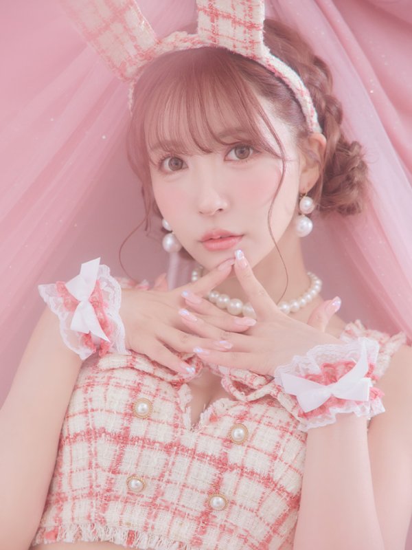 画像31: 【SALE!!】【即日発送】【ハロウィン】ツイードバニーリボンセットアップ（パンツ）【コスプレ6点セット】 【XS-Mサイズ/2カラー】[OF04]