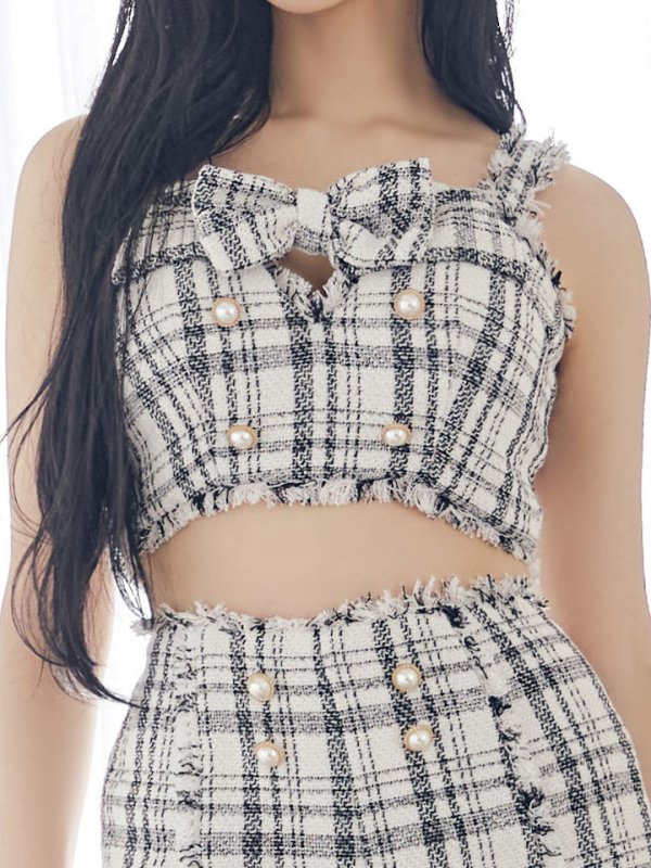 画像17: 【SALE!!】【即日発送】【ハロウィン】ツイードバニーリボンセットアップ（パンツ）【コスプレ6点セット】 【XS-Mサイズ/2カラー】[OF04]