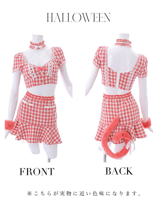 画像34: 【SALE!!】【即日発送】【ハロウィン】ツイードキャットセットアップ 【コスプレ6点セット】 【XS-Mサイズ/4カラー】[OF04]