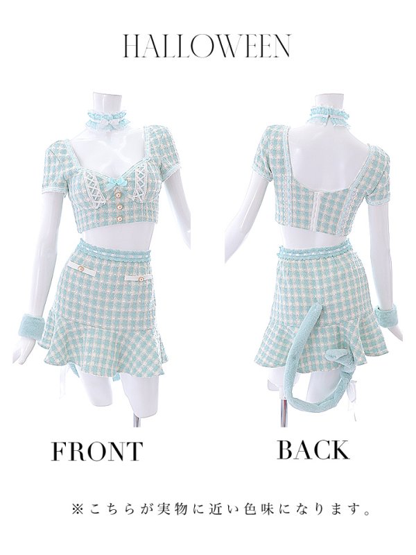 画像38: 【SALE!!】【即日発送】【ハロウィン】ツイードキャットセットアップ 【コスプレ6点セット】 【XS-Mサイズ/4カラー】[OF04]