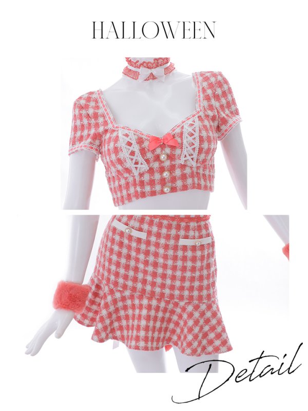 画像36: 【SALE!!】【即日発送】【ハロウィン】ツイードキャットセットアップ 【コスプレ6点セット】 【XS-Mサイズ/4カラー】[OF04]