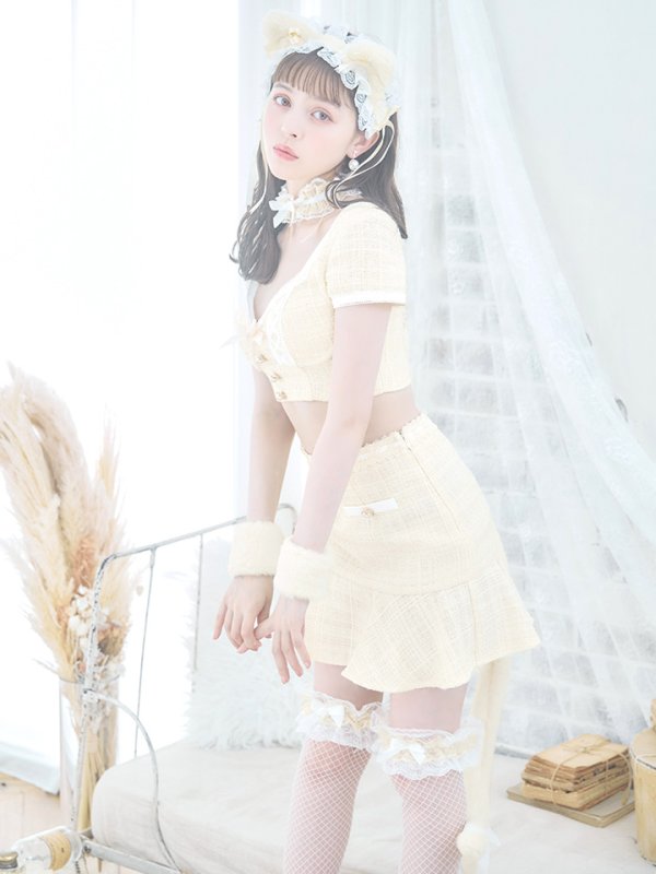 画像4: 【SALE!!】【即日発送】【ハロウィン】ツイードキャットセットアップ 【コスプレ6点セット】 【XS-Mサイズ/4カラー】[OF04]