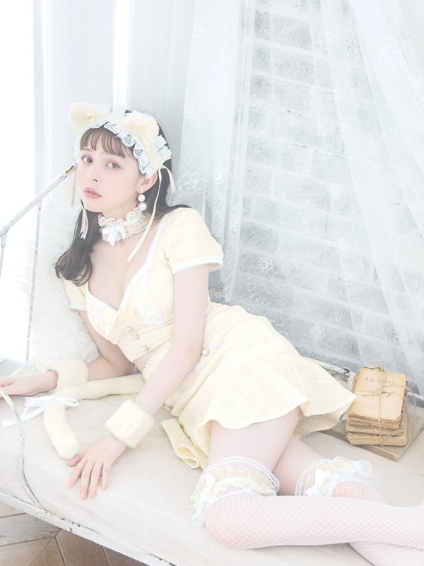 画像6: 【SALE!!】【即日発送】【ハロウィン】ツイードキャットセットアップ 【コスプレ6点セット】 【XS-Mサイズ/4カラー】[OF04]