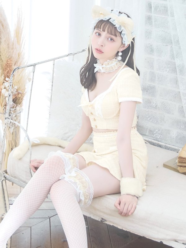 画像7: 【SALE!!】【即日発送】【ハロウィン】ツイードキャットセットアップ 【コスプレ6点セット】 【XS-Mサイズ/4カラー】[OF04]