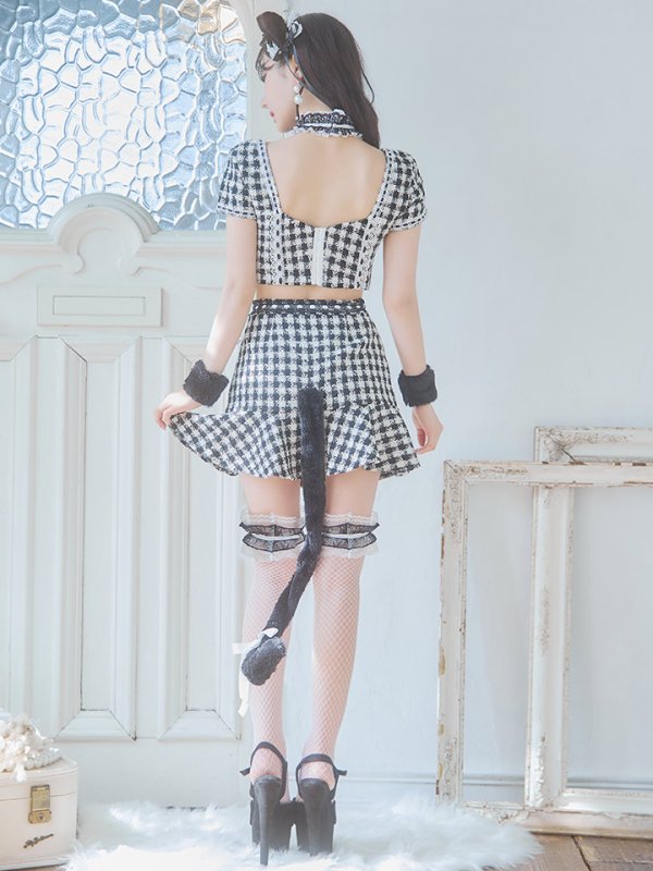 画像15: 【SALE!!】【即日発送】【ハロウィン】ツイードキャットセットアップ 【コスプレ6点セット】 【XS-Mサイズ/4カラー】[OF04]