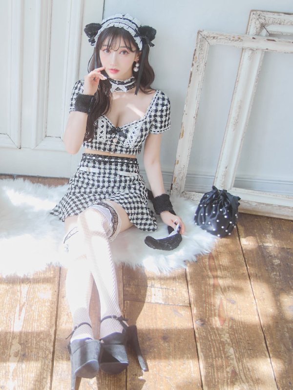 画像10: 【SALE!!】【即日発送】【ハロウィン】ツイードキャットセットアップ 【コスプレ6点セット】 【XS-Mサイズ/4カラー】[OF04]