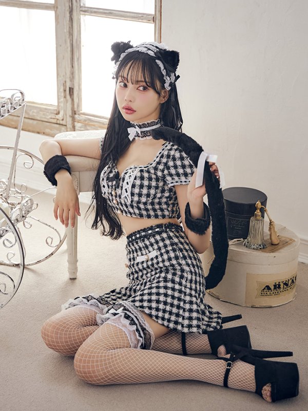 画像10: 【SALE!!】【即日発送】【ハロウィン】ツイードキャットセットアップ 【コスプレ6点セット】 【XS-Mサイズ/4カラー】[HC03]