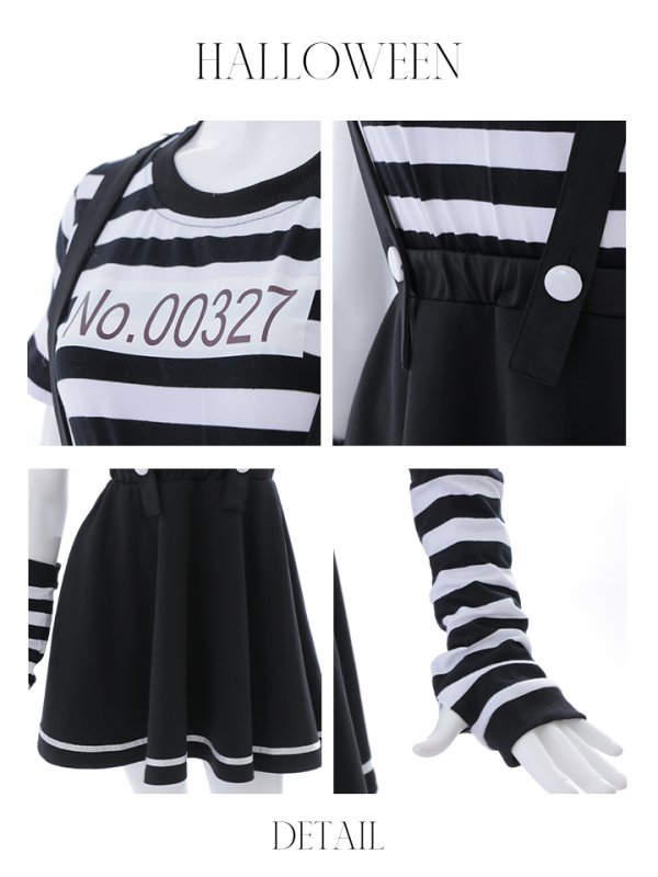 画像20: 【SALE!!】【即日発送】【ハロウィン】 囚人 プリズナーガール 【コスプレ3点セット】【S-Mサイズ/1カラー】(OF0106-SV)[OF01]