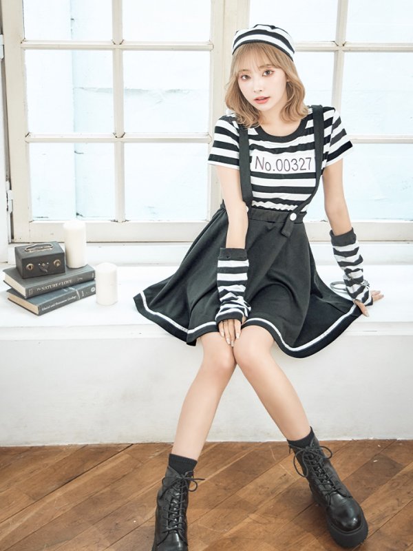 画像6: 【SALE!!】【即日発送】【ハロウィン】 囚人 プリズナーガール 【コスプレ3点セット】【S-Mサイズ/1カラー】(OF0106-SV)[OF01]