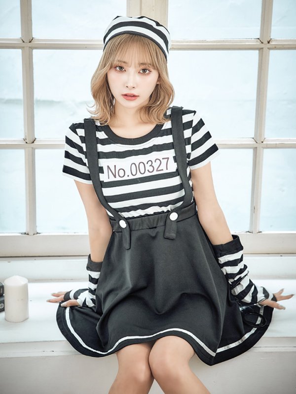 画像10: 【SALE!!】【即日発送】【ハロウィン】 囚人 プリズナーガール 【コスプレ3点セット】【S-Mサイズ/1カラー】(OF0106-SV)[OF01]