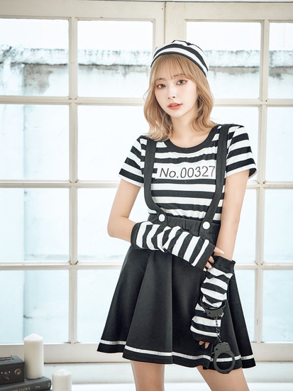 画像13: 【SALE!!】【即日発送】【ハロウィン】 囚人 プリズナーガール 【コスプレ3点セット】【S-Mサイズ/1カラー】(OF0106-SV)[OF01]