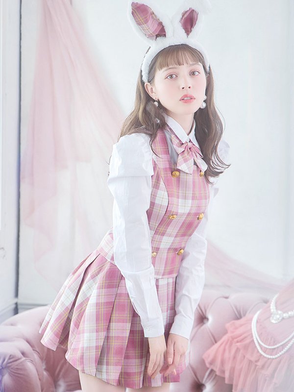 画像2: 【ハロウィン】チェック制服バニー【コスプレ6点セット】 【S-Lサイズ/1カラー】[YMT]