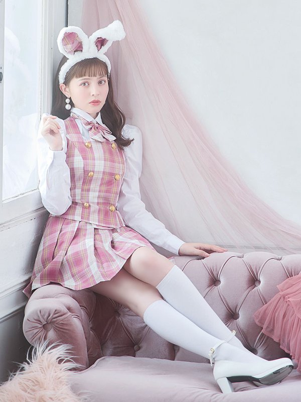 画像7: 【SALE!!】【ハロウィン】チェック制服バニー【コスプレ6点セット】 【S-Lサイズ/1カラー】[OF01]