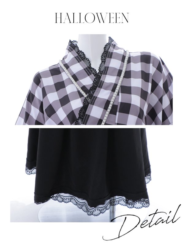画像24: 【即日発送】【ハロウィン】 ギンガム猫巫女【コスプレ5点セット】【Fサイズ/2カラー】[HC03]