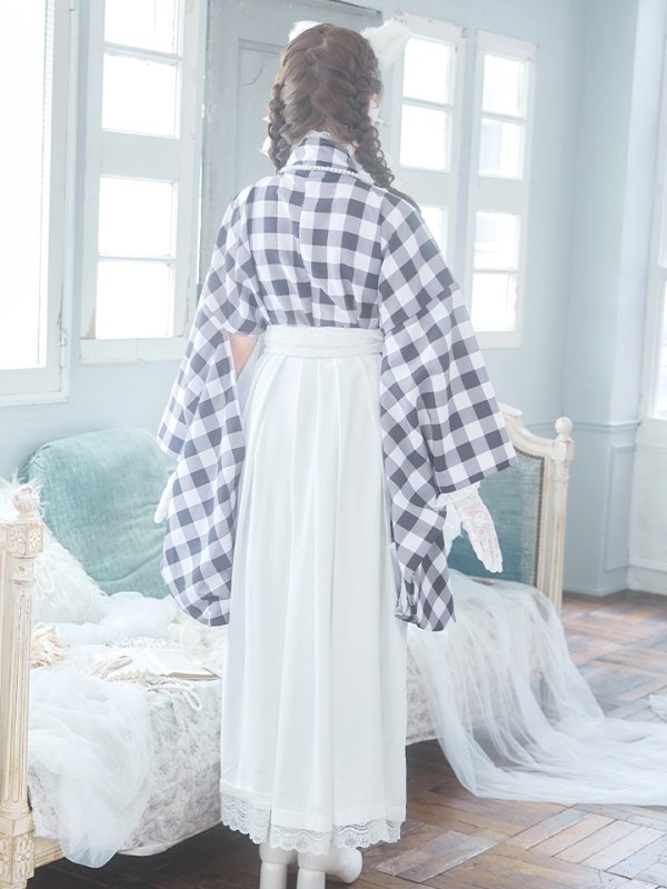 画像16: 【即日発送】【ハロウィン】 ギンガム猫巫女【コスプレ5点セット】【Fサイズ/2カラー】[HC03]