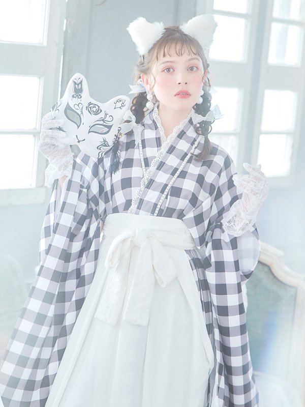 画像9: 【即日発送】【ハロウィン】 ギンガム猫巫女【コスプレ5点セット】【Fサイズ/2カラー】[HC03]