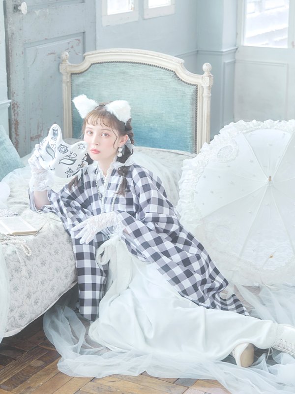 画像11: 【即日発送】【ハロウィン】 ギンガム猫巫女【コスプレ5点セット】【Fサイズ/2カラー】[HC03]