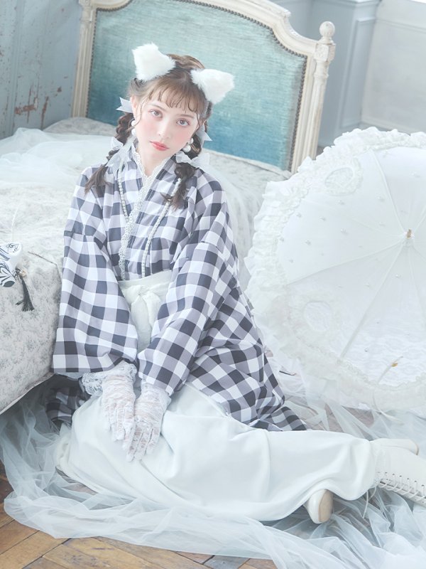 画像13: 【即日発送】【ハロウィン】 ギンガム猫巫女【コスプレ5点セット】【Fサイズ/2カラー】[HC03]