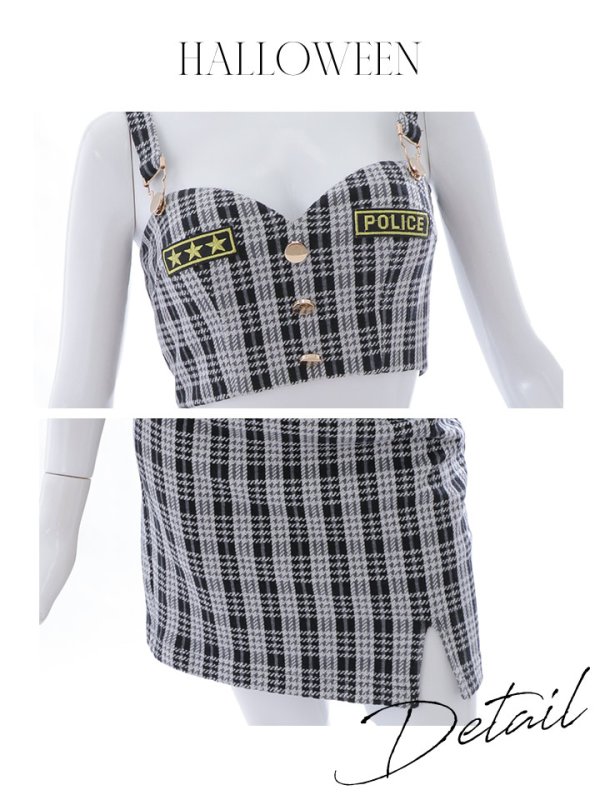 画像19: 【SALE!!】【即日発送】【ハロウィン】ツイードポリスセットアップ 【コスプレ5点セット】【XS-Mサイズ】(OF0106-SV)[OF04-Bg]