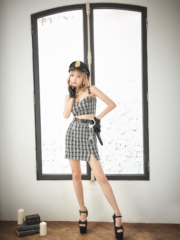 画像11: 【SALE!!】【即日発送】【ハロウィン】ツイードポリスセットアップ 【コスプレ5点セット】【XS-Mサイズ】(OF0106-SV)[OF04-Bg]