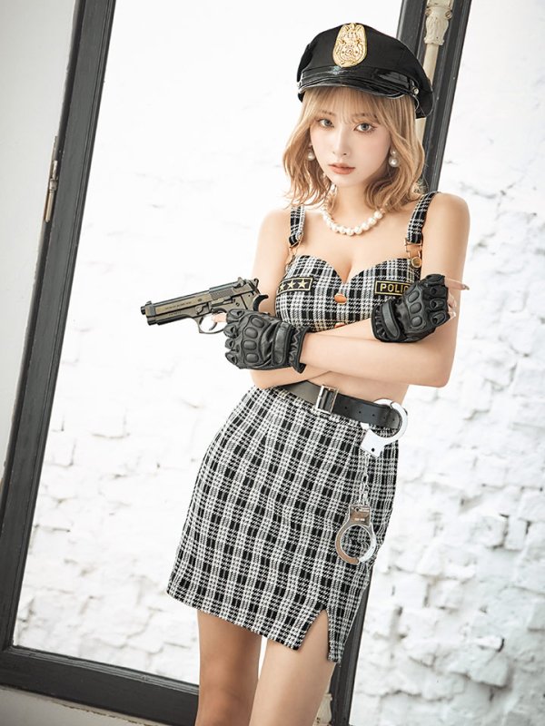 画像12: 【SALE!!】【即日発送】【ハロウィン】ツイードポリスセットアップ 【コスプレ5点セット】【XS-Mサイズ】(OF0106-SV)[OF04-Bg]