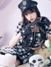 画像5: 送料無料！【ハロウィン】【LARME/ラルム掲載】 ギンガムセットアップポリス 【コスプレ5点セット】【XS-Mサイズ/1カラー】(YMT06-SV)[YMT-B]