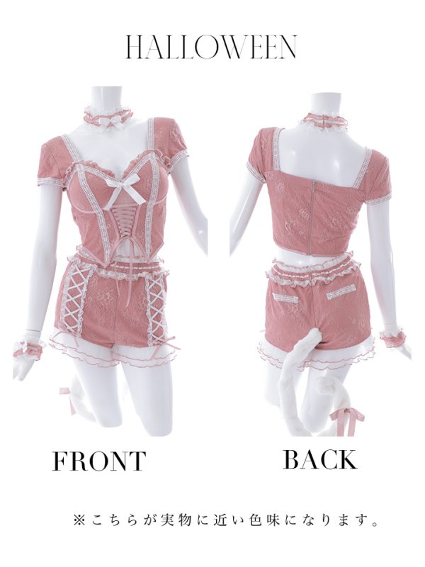 画像43: 【即日発送】【ハロウィン】コルセットレースキャット 【コスプレ6点セット】 【S-Mサイズ/3カラー】[OF01]
