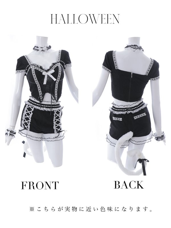 画像47: 【即日発送】【ハロウィン】コルセットレースキャット 【コスプレ6点セット】 【S-Mサイズ/3カラー】[OF01]