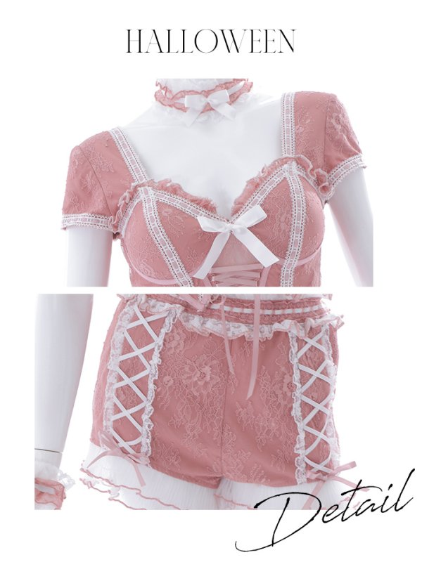 画像44: 【即日発送】【ハロウィン】コルセットレースキャット 【コスプレ6点セット】 【S-Mサイズ/3カラー】[OF01]