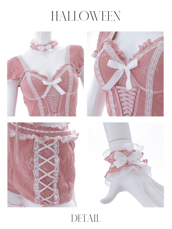 画像45: 【即日発送】【ハロウィン】コルセットレースキャット 【コスプレ6点セット】 【S-Mサイズ/3カラー】[OF01]