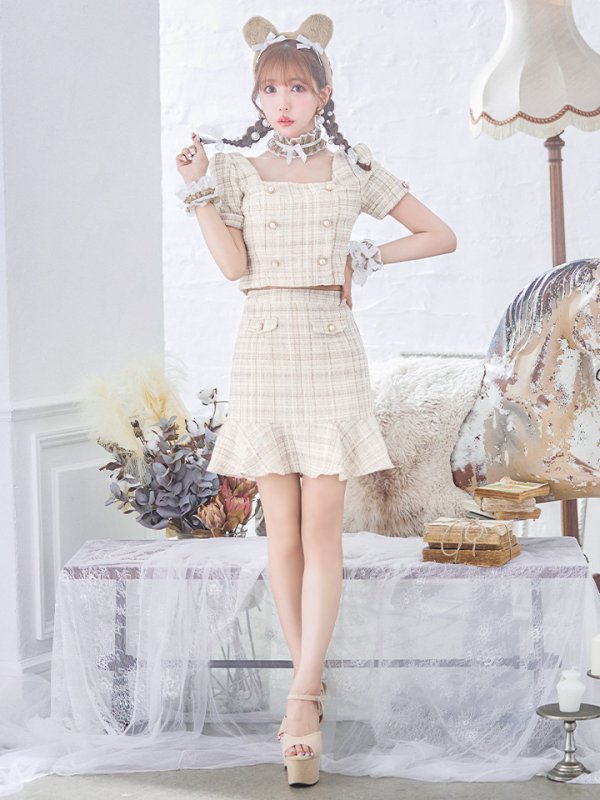 画像5: 【SALE!!】【即日発送】【ハロウィン】ツイードくまセットアップ/ベア 【コスプレ6点セット】 【XS-Mサイズ/1カラー】[OF04]