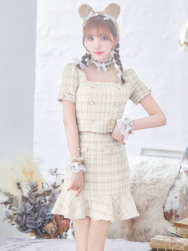 画像13: 【SALE!!】【即日発送】【ハロウィン】ツイードくまセットアップ/ベア 【コスプレ6点セット】 【XS-Mサイズ/1カラー】[OF04]