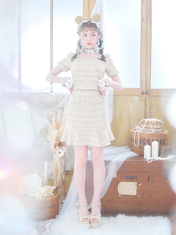 画像4: 【SALE!!】【即日発送】【ハロウィン】ツイードくまセットアップ/ベア 【コスプレ6点セット】 【XS-Mサイズ/1カラー】[OF04]