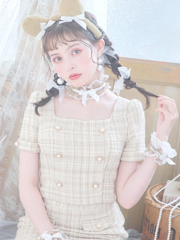 画像8: 【SALE!!】【即日発送】【ハロウィン】ツイードくまセットアップ/ベア 【コスプレ6点セット】 【XS-Mサイズ/1カラー】[OF04]