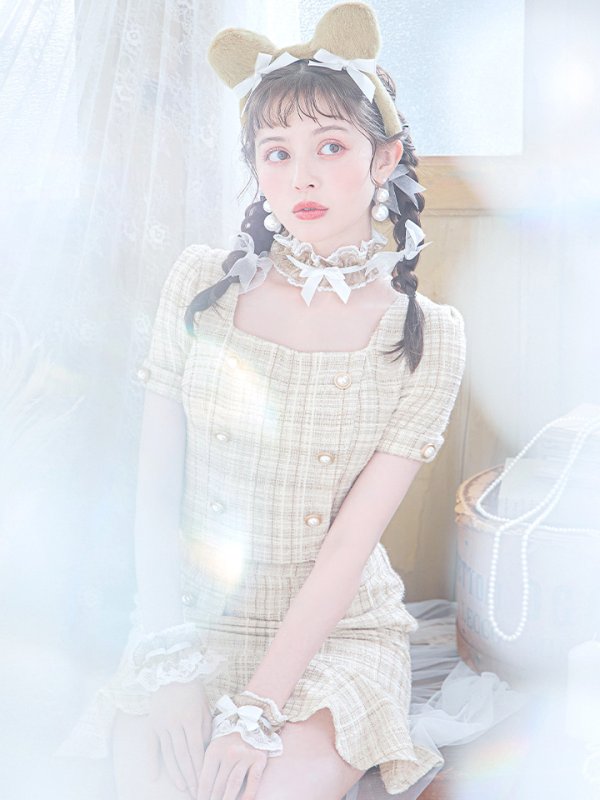 画像9: 【SALE!!】【即日発送】【ハロウィン】ツイードくまセットアップ/ベア 【コスプレ6点セット】 【XS-Mサイズ/1カラー】[OF04]