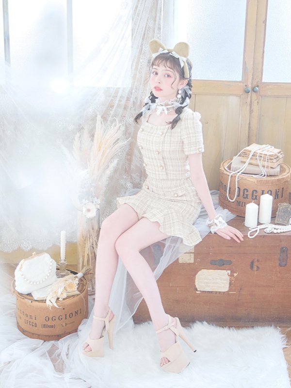 画像11: 【SALE!!】【即日発送】【ハロウィン】ツイードくまセットアップ/ベア 【コスプレ6点セット】 【XS-Mサイズ/1カラー】[OF04]