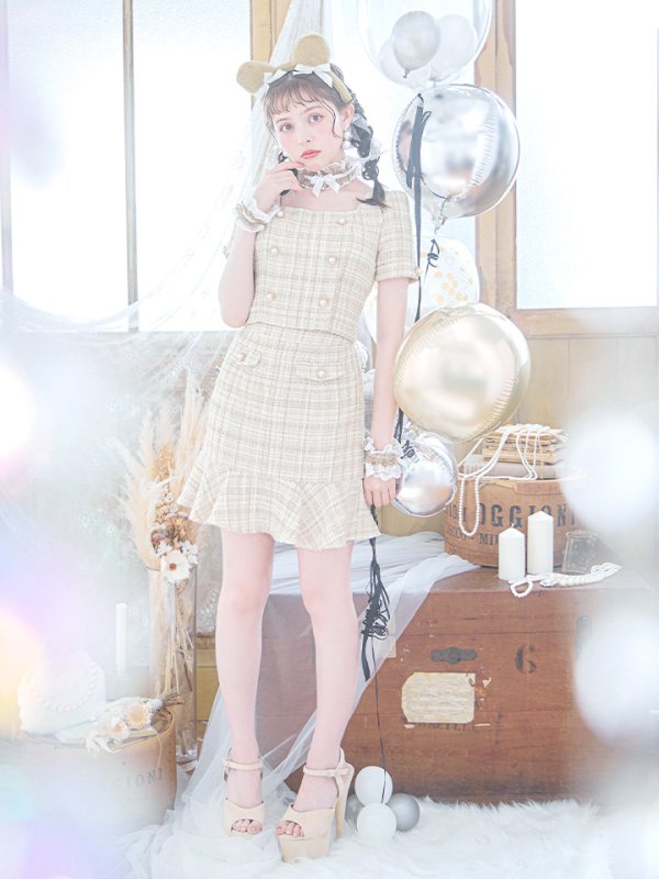 画像13: 【SALE!!】【即日発送】【ハロウィン】ツイードくまセットアップ/ベア 【コスプレ6点セット】 【XS-Mサイズ/1カラー】[OF04]