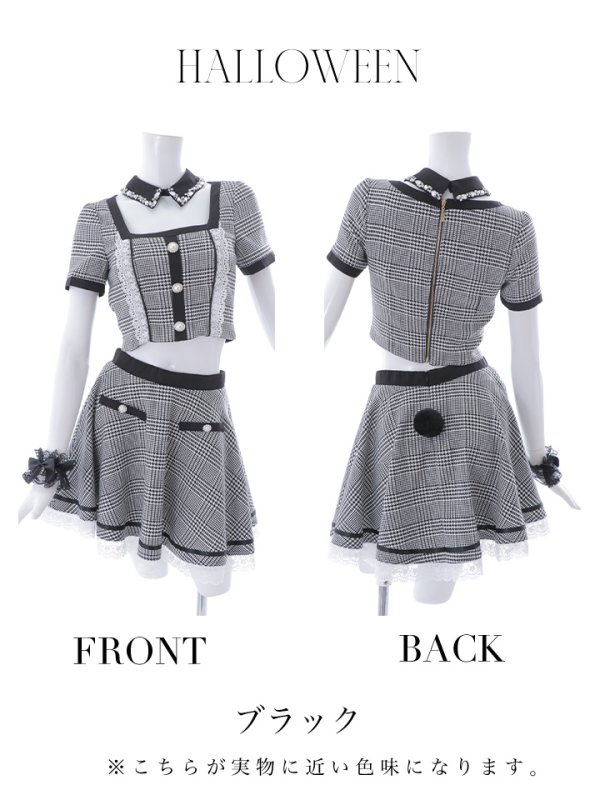 画像19: 【SALE!!】【即日発送】【ハロウィン】【LARME/ラルム掲載】 グレンチェックセットアップバニー 【コスプレ6点セット】【XS-Mサイズ/1カラー】[OF01]